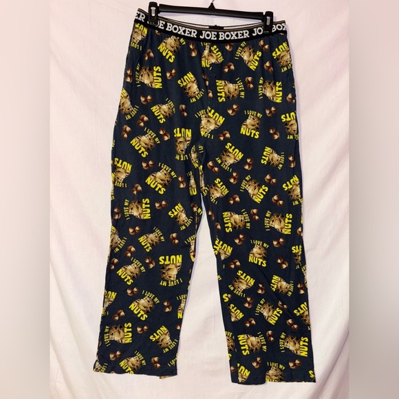 Joe Boxer Black Pajama Pants with I Love my Nuts Design - Picture 1 of 7